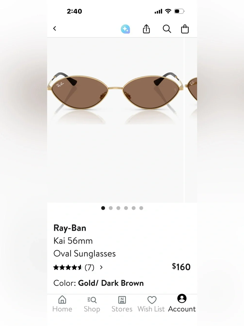 NWOT Ray-Ban Kai 56mm Oval Sunglasses - Picture 3 of 7